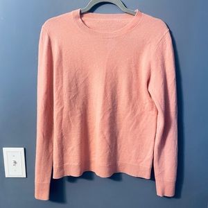 Pink 100% Cashmere Aqua Crewneck Sweater XS